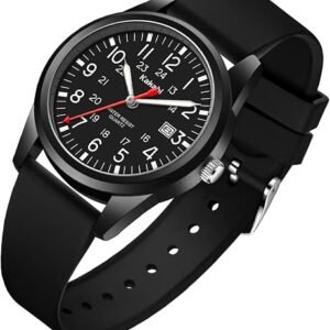 Men's Easy to Read Watch, Unisex Military Quartz Casual Wristwatch
